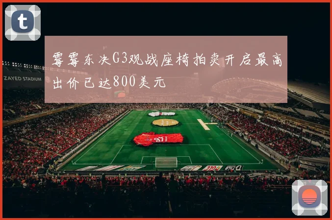 霉霉东决G3观战座椅拍卖开启最高出价已达800美元